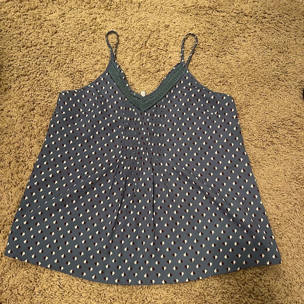 Nordstrom pattern blue blouse